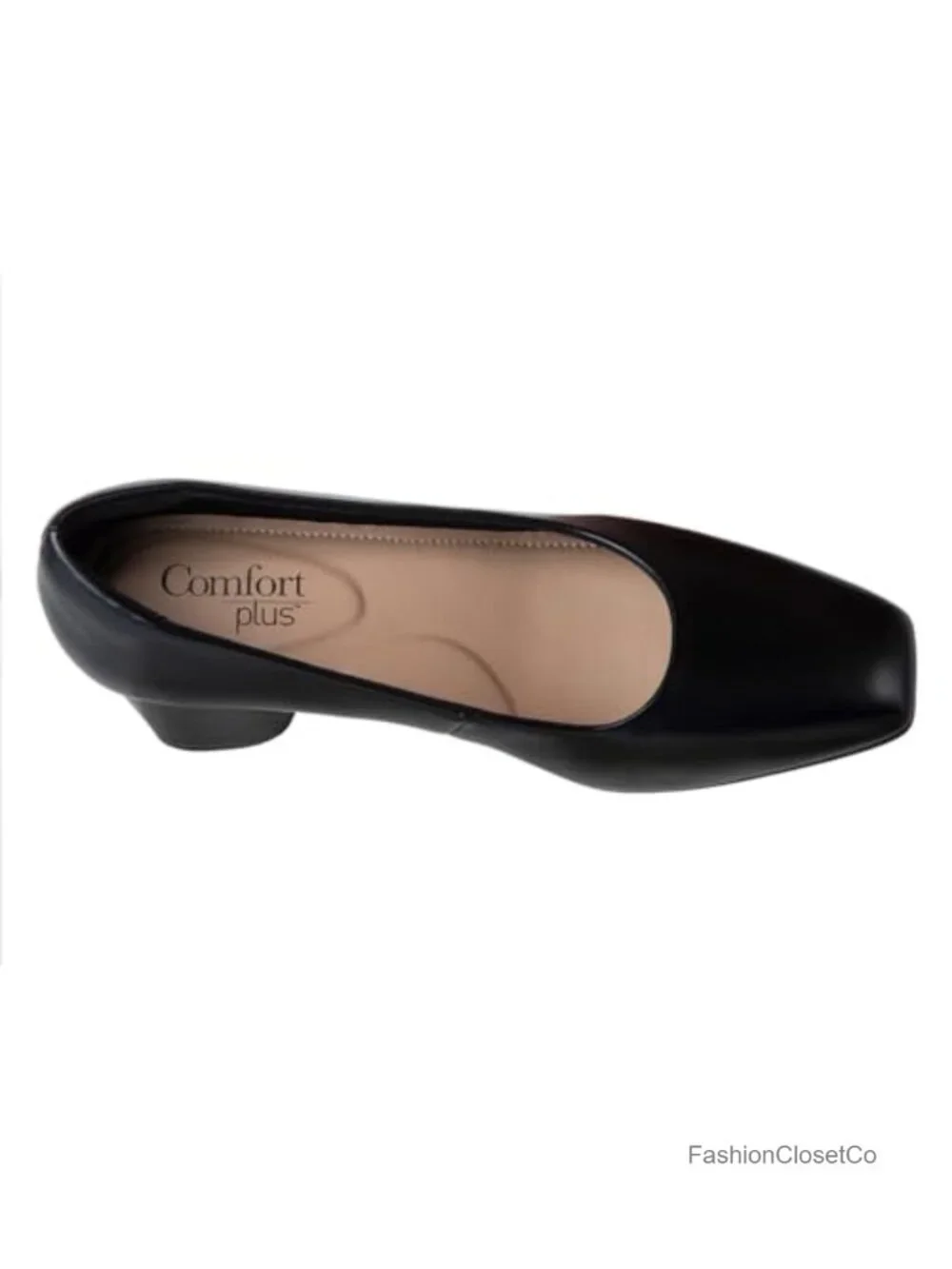 Women's Comfort Plus Memory Foam Block Heel Pumps Square Toe